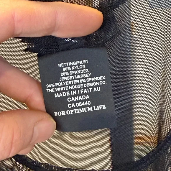 Sympli Black Mesh Overlay Tank Tunic Dress - White House Design - Picture 8 of 14